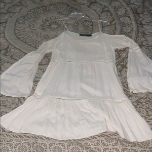 LF off shoulder with sleeves white dress XS